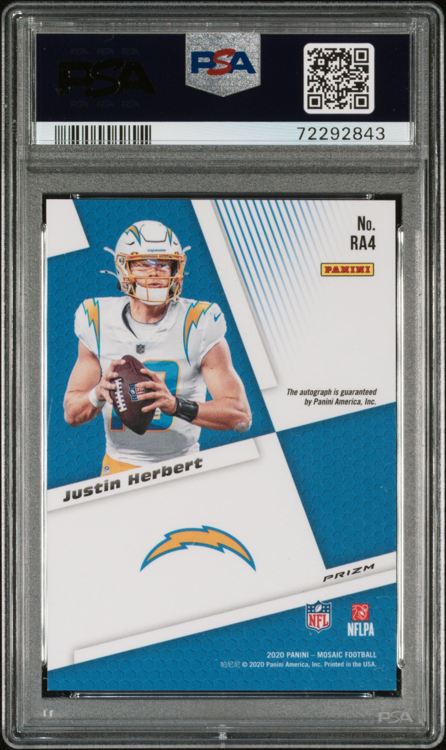 2020 Panini Mosaic Rookie Autographs Mosaic Justin Herbert #RA4 PSA 9