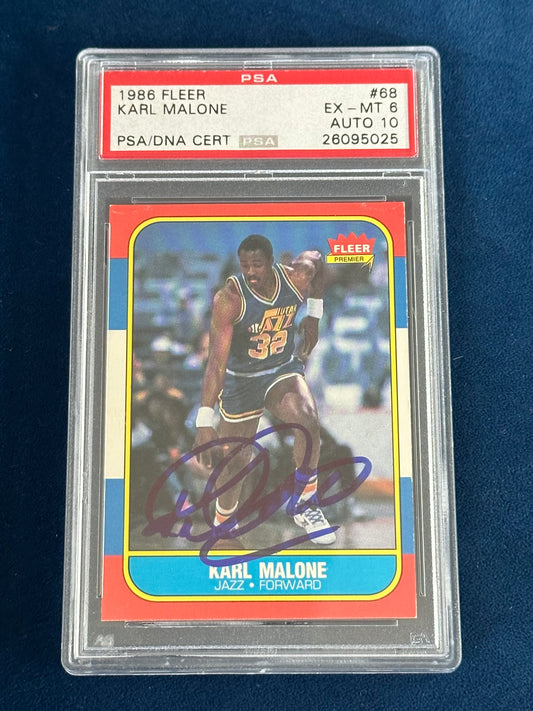 1986 Fleer Karl Malone #68  Psa 6