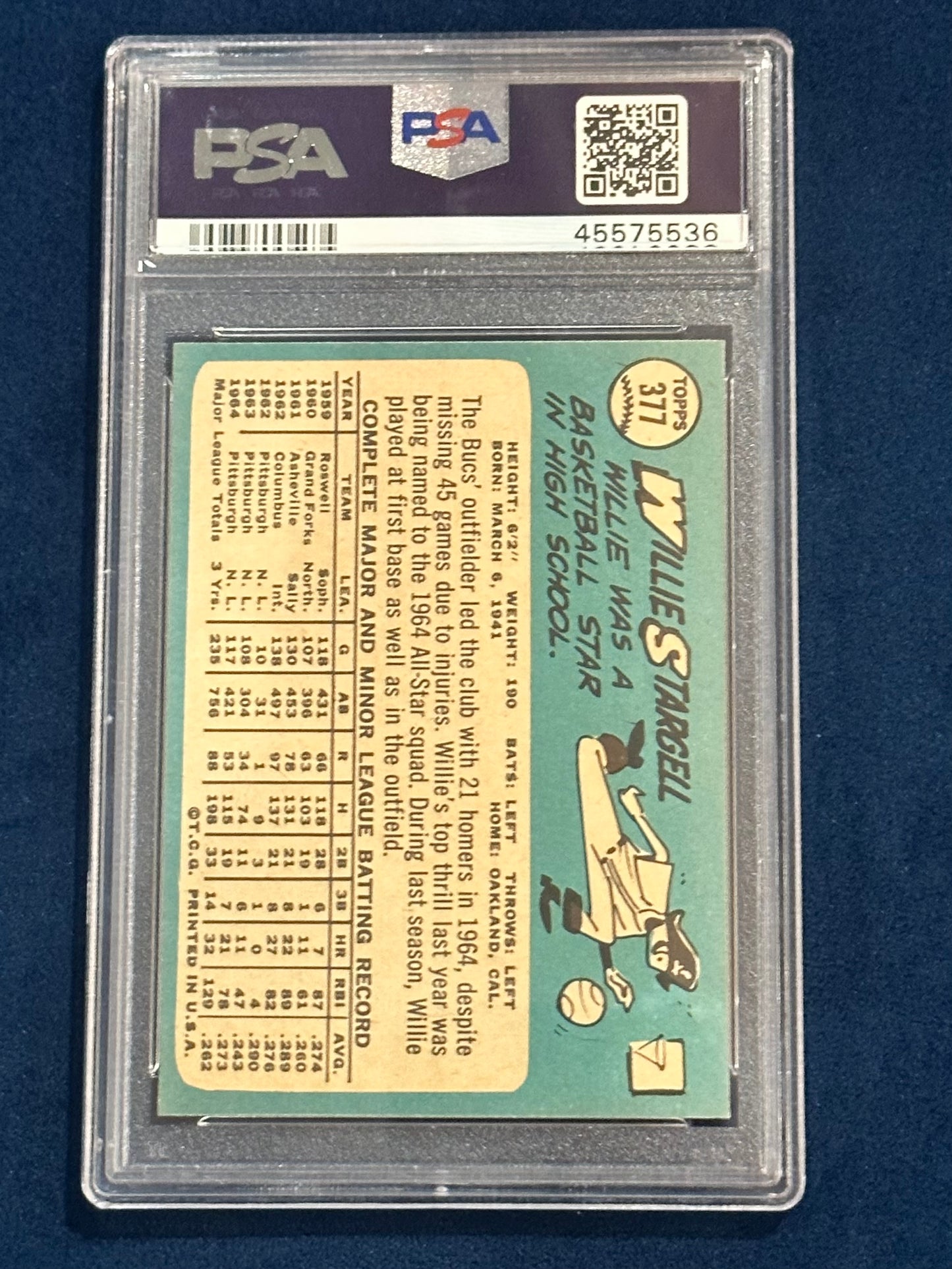 1965 Topps Willie Stargell #377  Psa 9