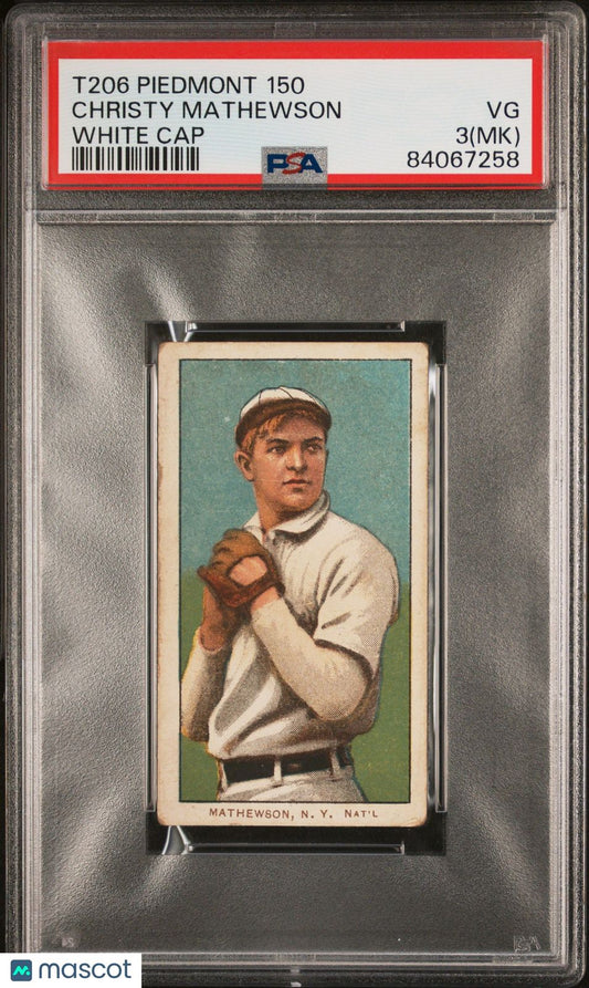 1909-11 t206 piedmont 150 christy mathewson psa 3 mk