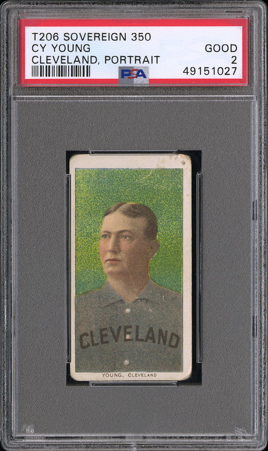 1909-11 T206 Sovereign 350  Cy Young   Psa 2