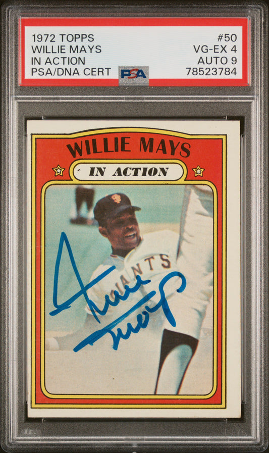 1972 Topps Willie Mays #50 Psa 4 In Action